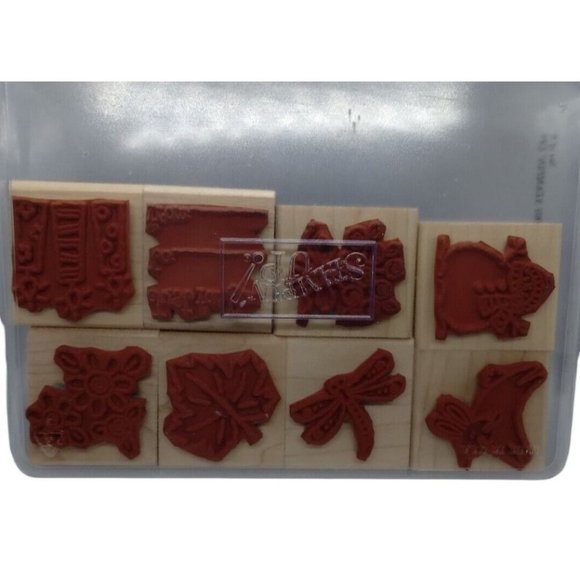 Stampin Up Tags and More Accessories 8 Piece Rubber Stamp Kit Mounted Seasonal - Picture 4 of 4